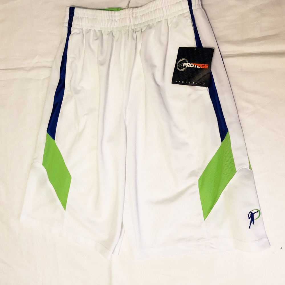 Shorts athletic mens new size M polyester Protege inseam 12.5" elastic waist